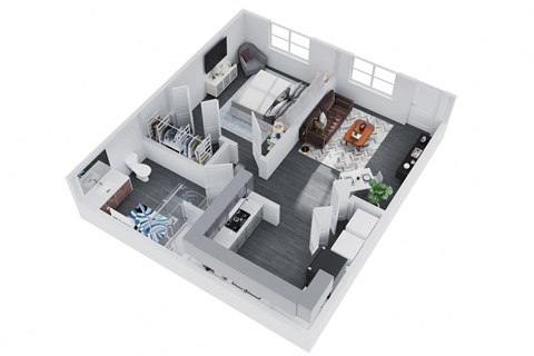 bedroom floor plan an in 3d